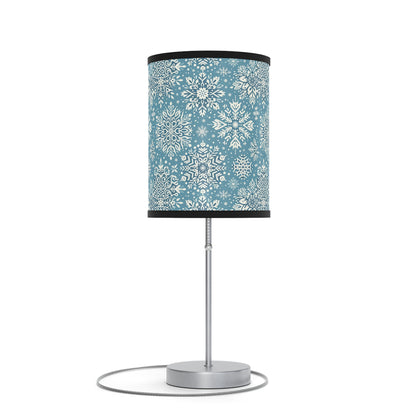 Frosty Elegance Table Lamp with Winter Wonderland Pattern