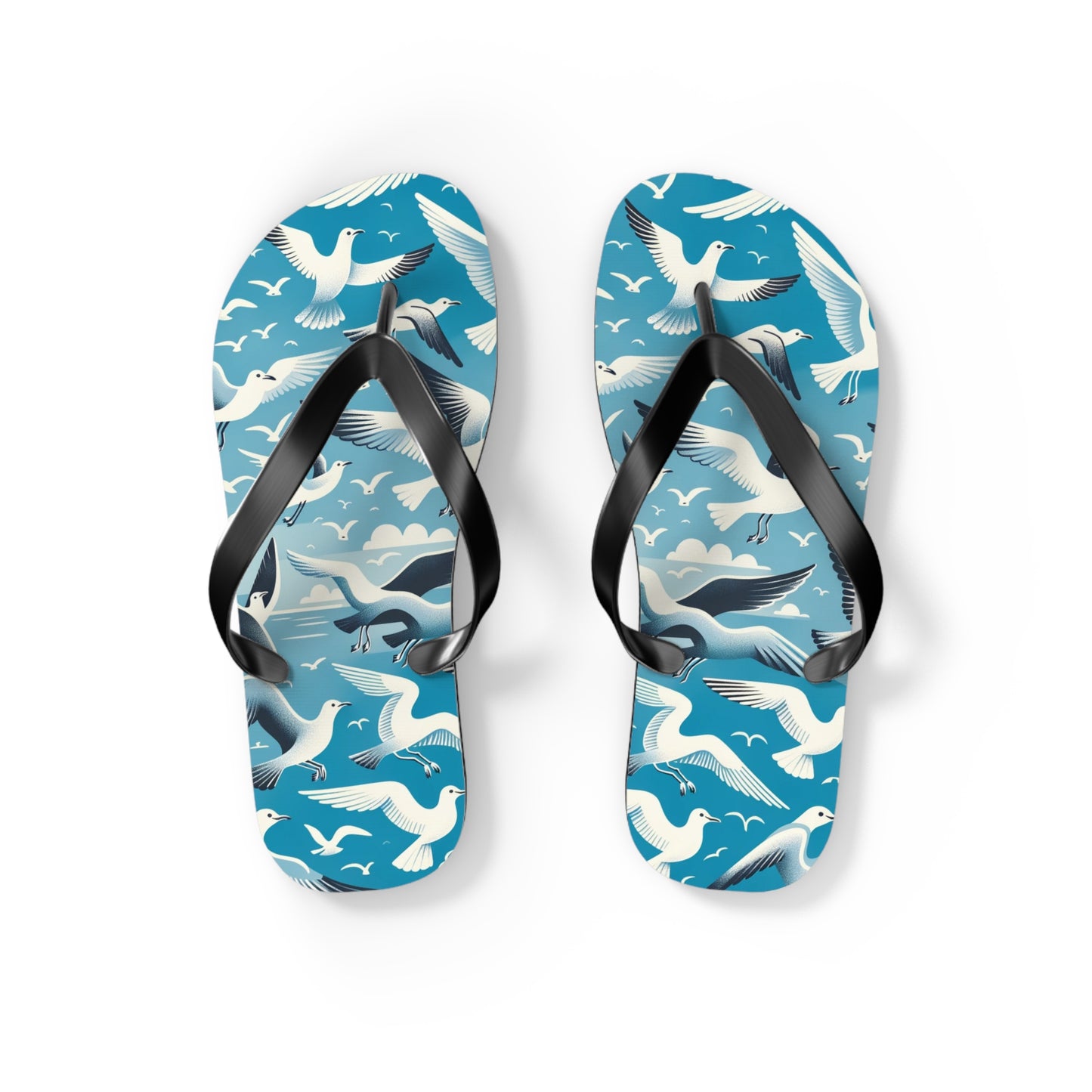 Seaside Breeze Seagull Flip Flops - Airy and Playful Coastal Footwear