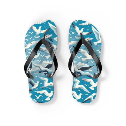 Seaside Breeze Seagull Flip Flops - Airy and Playful Coastal Footwear