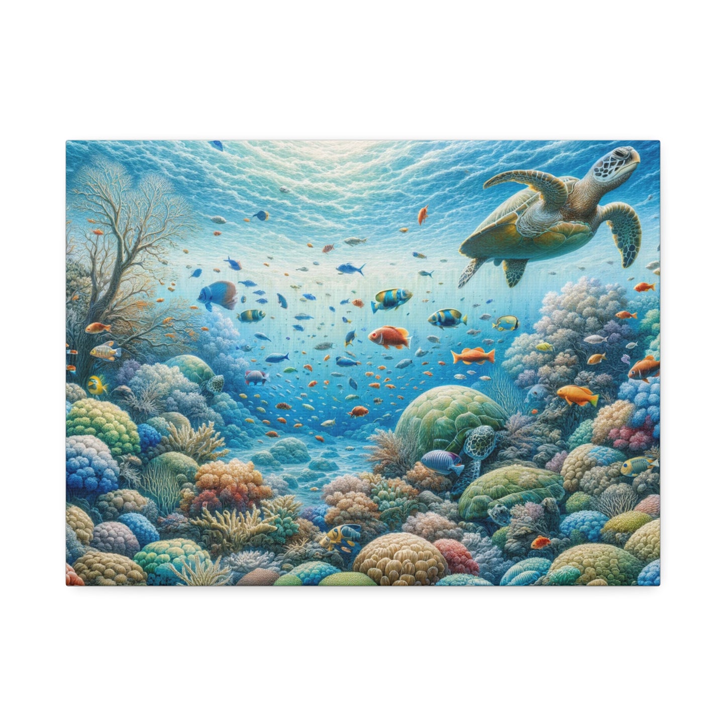 Oceanic Wonders: Serene Underwater Seascape Canvas Art