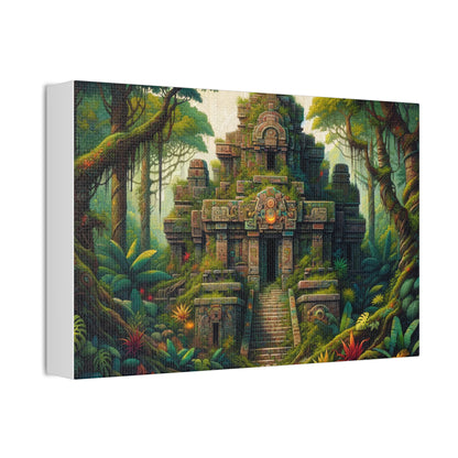 Lost Temple of Mysteries: Ancient Jungle Temple Canvas Art