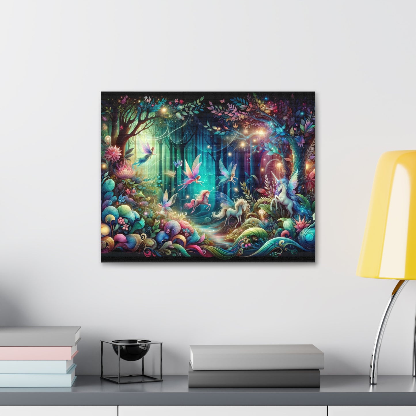 Enchanted Forest Dreamscape Canvas Art - Magical Creatures & Ethereal Lighting
