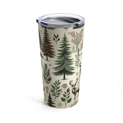 Rustic Woodland 20oz Tumbler - Cozy Cabin and Forest Design, Earthy Tones