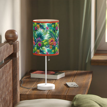 Island Breeze Table Lamp with Tropical Paradise Pattern