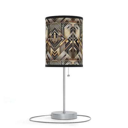 Deco Elegance Table Lamp with Art Deco-Inspired Pattern