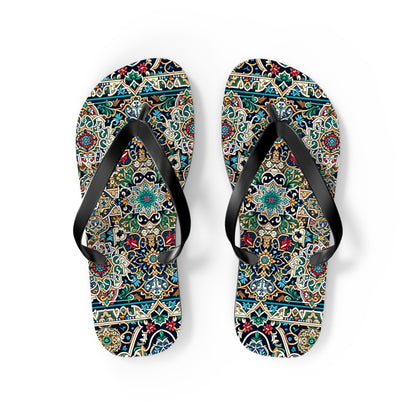 Majestic Marrakech Moroccan Tile Flip Flops - Exquisite Cultural Elegance