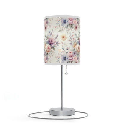 Painterly Petals Table Lamp with Watercolor Garden Pattern