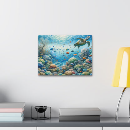 Oceanic Wonders: Serene Underwater Seascape Canvas Art