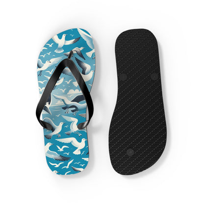 Seaside Breeze Seagull Flip Flops - Airy and Playful Coastal Footwear