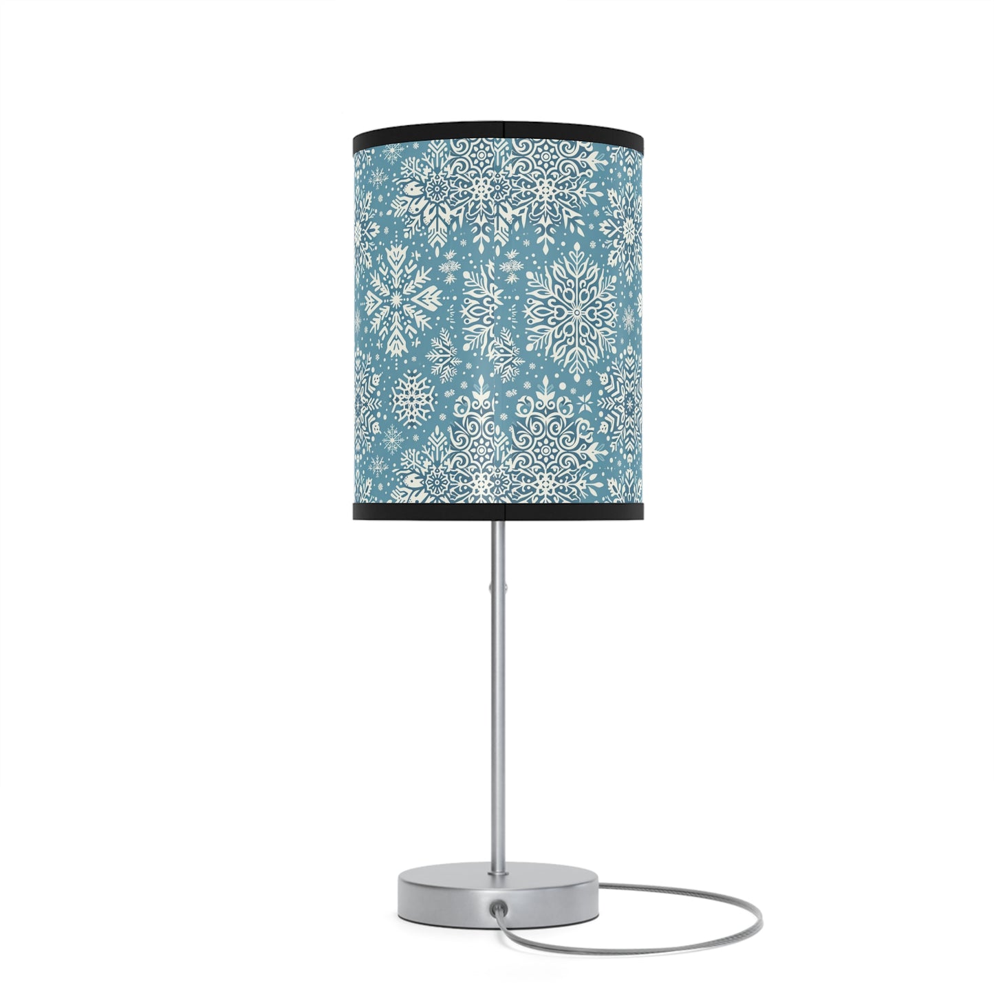 Frosty Elegance Table Lamp with Winter Wonderland Pattern