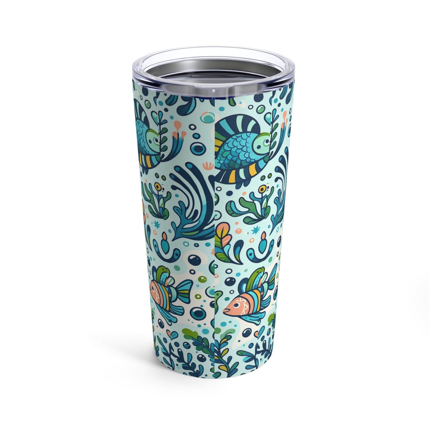 Whimsical Underwater 20oz Tumbler - Playful Ocean Life Design, Colorful and Fun