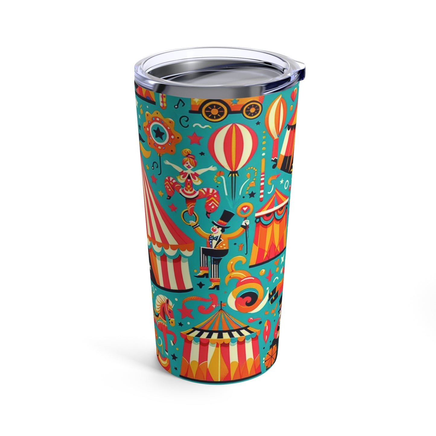 Circus Spectacle 20oz Tumbler - Whimsical and Colorful Circus Theme