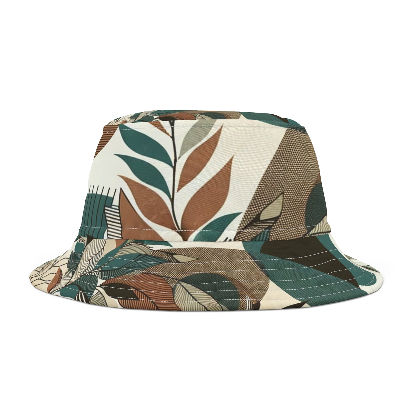 "Urban Nature" Geometric-Natural Fusion Bucket Hat