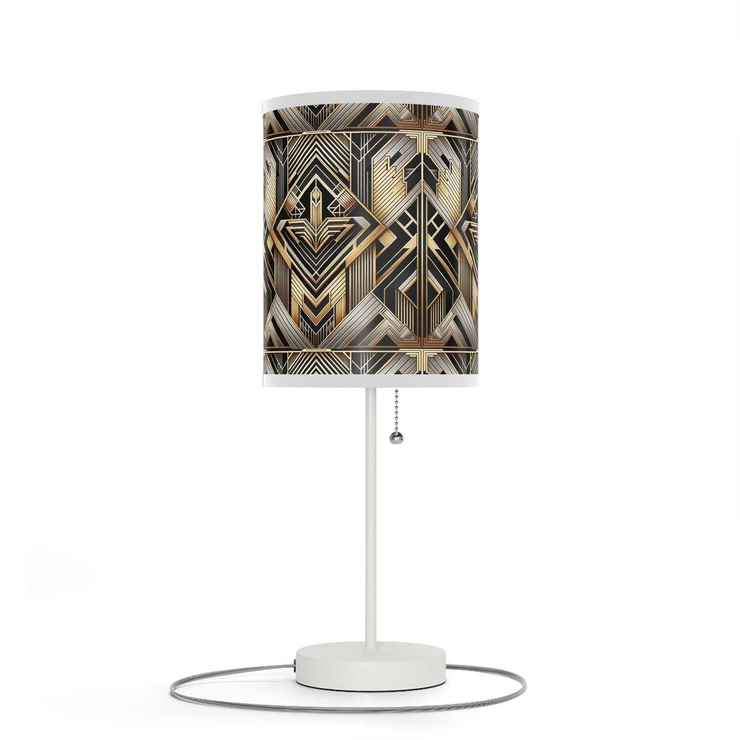 Deco Elegance Table Lamp with Art Deco-Inspired Pattern