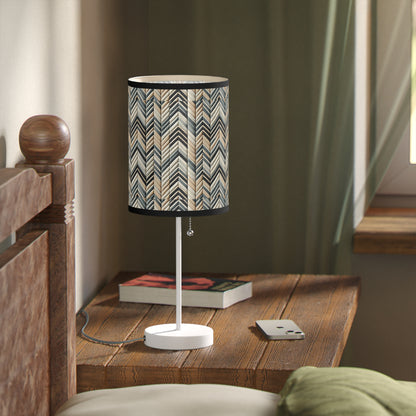 Elegant Weave Table Lamp with Classic Herringbone Pattern