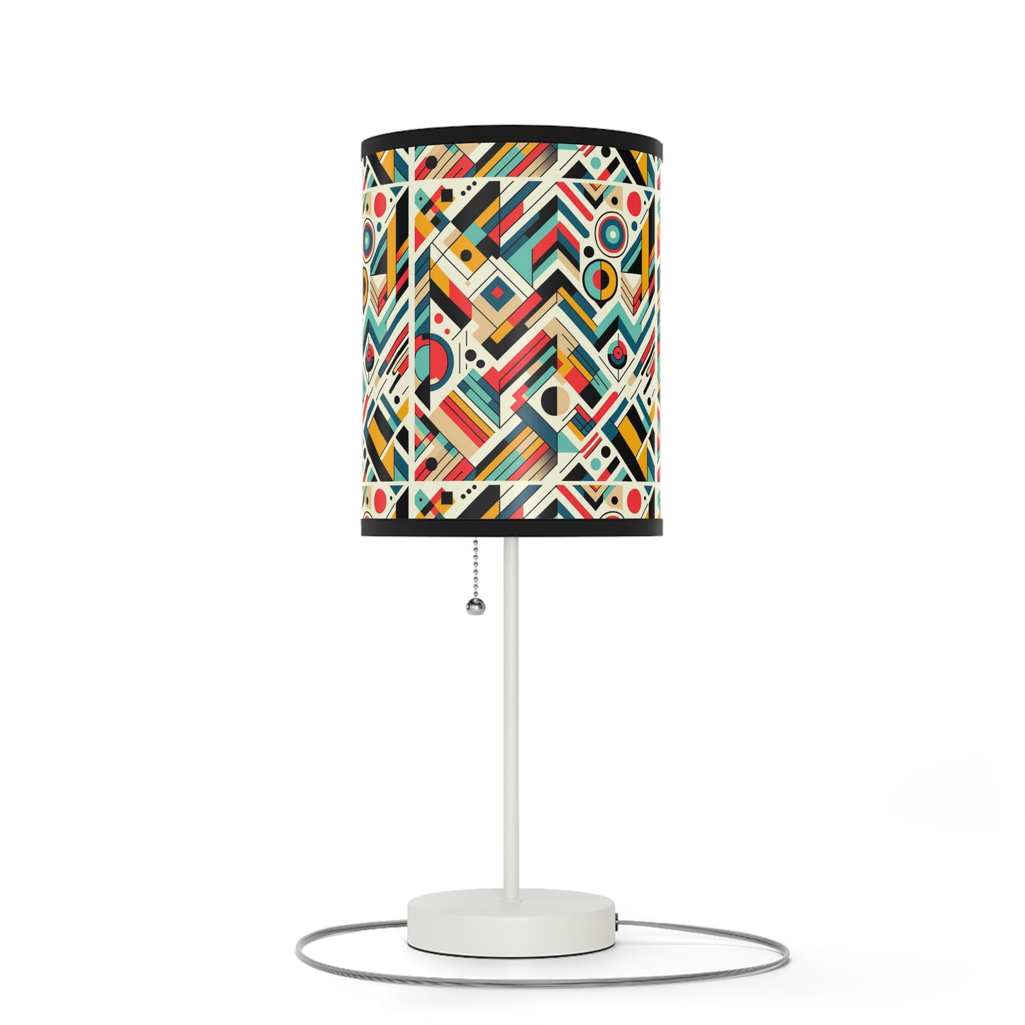 Geometric Harmony Table Lamp with Abstract Pattern