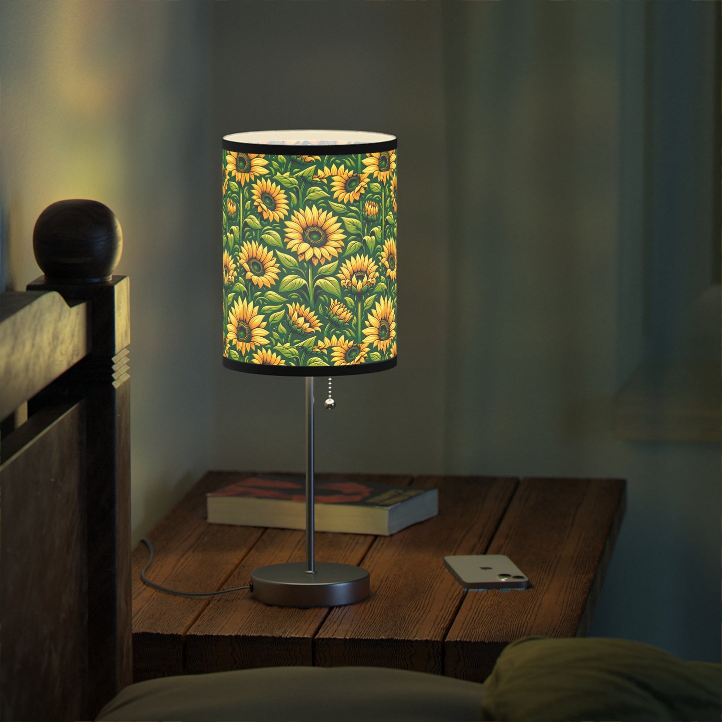 Sunny Blossom Table Lamp with Sunflower Field Pattern