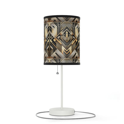 Deco Elegance Table Lamp with Art Deco-Inspired Pattern