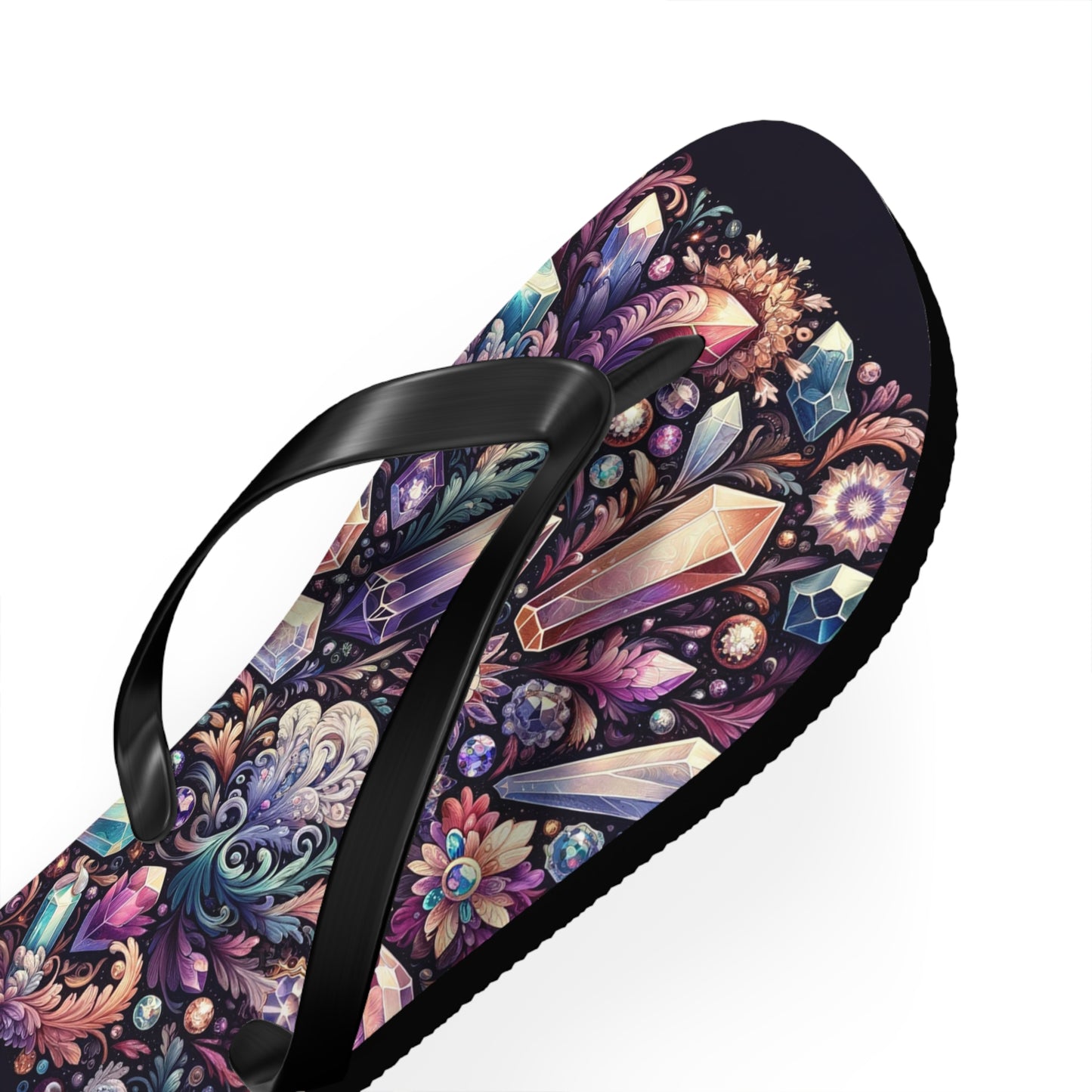 Enchanted Crystals Gemstone Flip Flops - Mystical and Elegant Summer Footwear