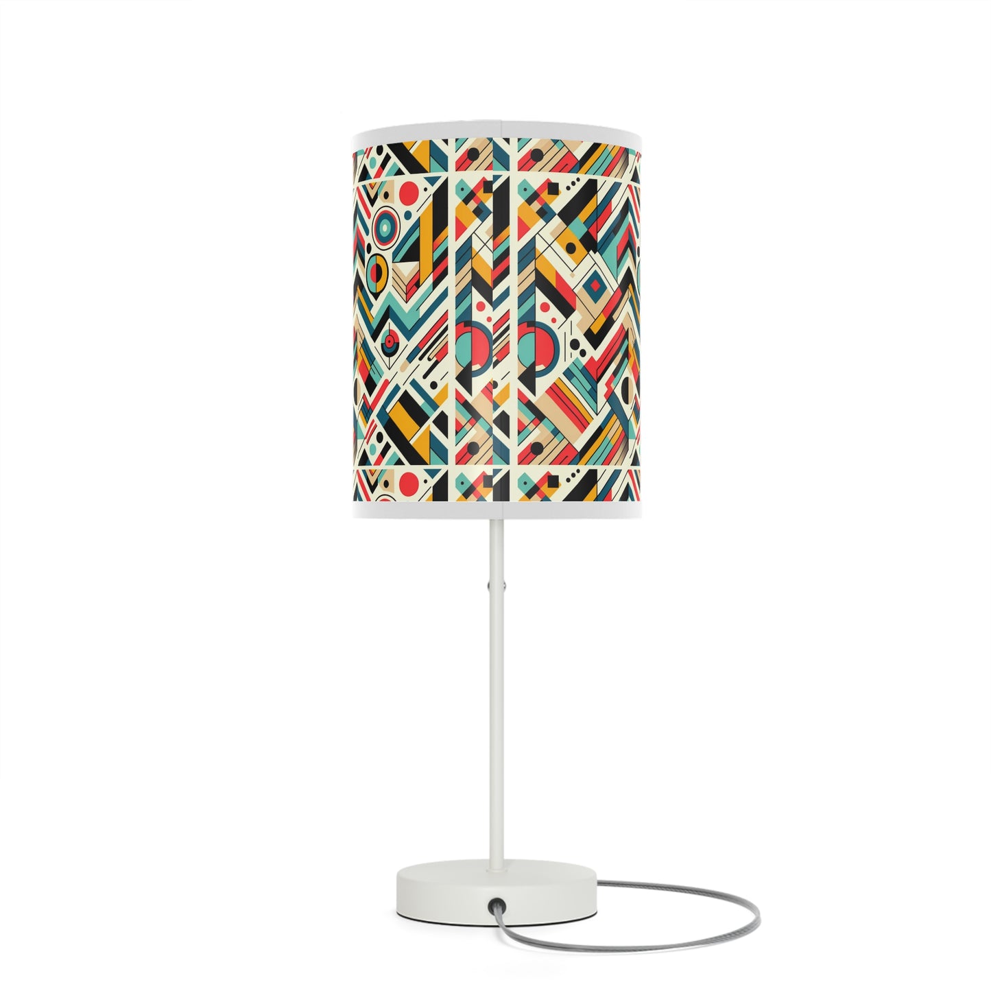 Geometric Harmony Table Lamp with Abstract Pattern