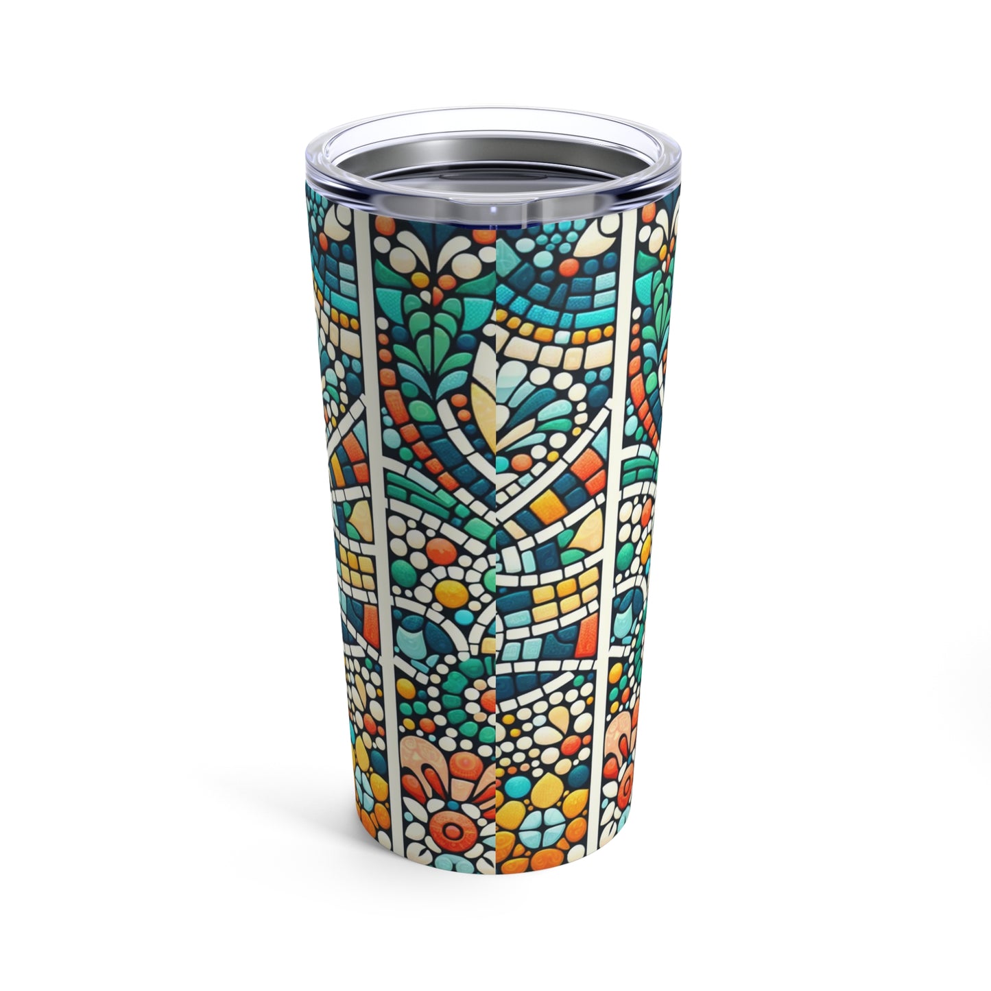 Artistic Mosaic 20oz Tumbler - Colorful Tile Design, Vibrant and Eclectic