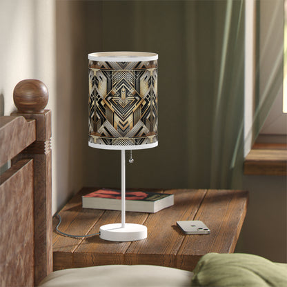 Deco Elegance Table Lamp with Art Deco-Inspired Pattern