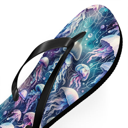 Oceanic Dreams Jellyfish Flip Flops - Serene Underwater Elegance