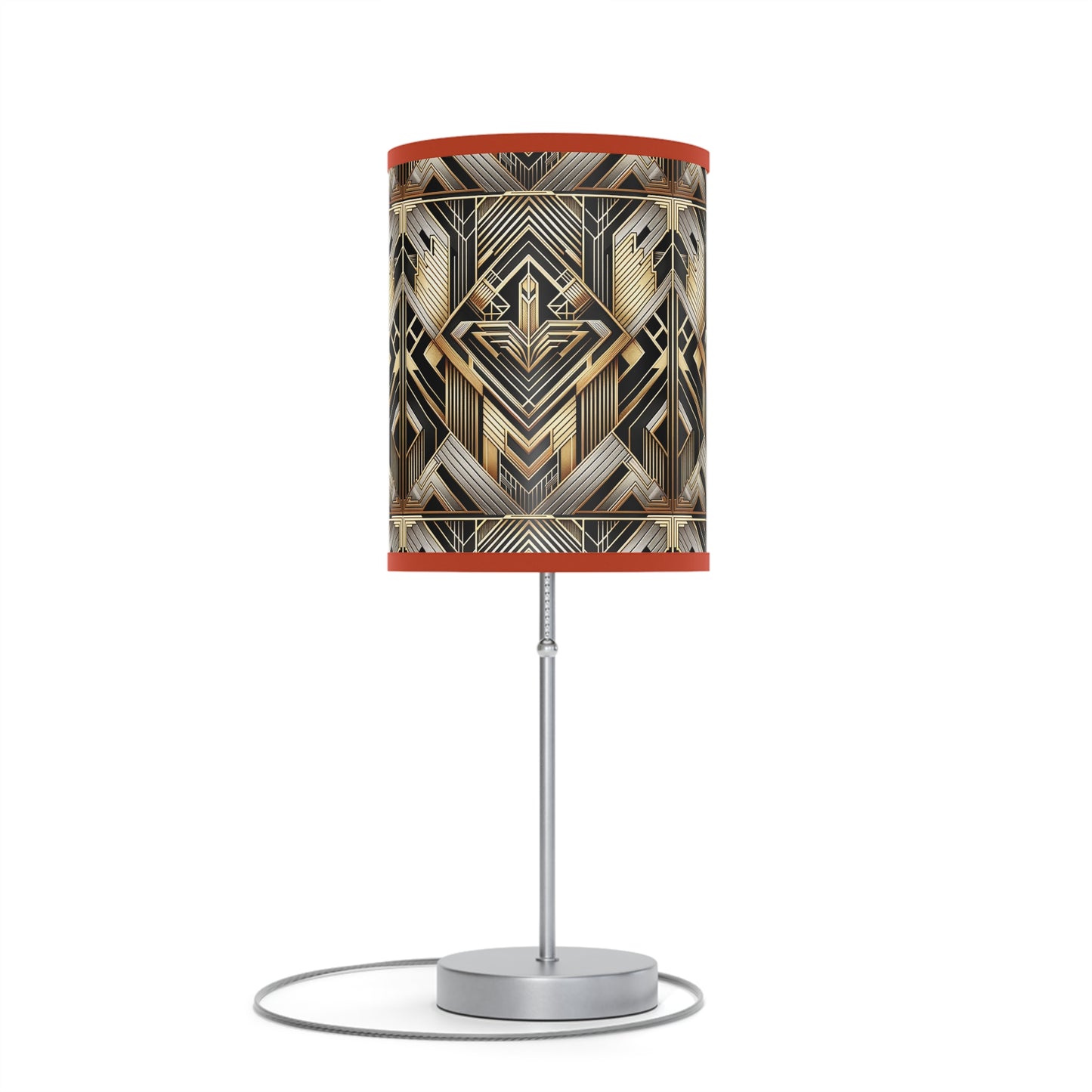 Deco Elegance Table Lamp with Art Deco-Inspired Pattern