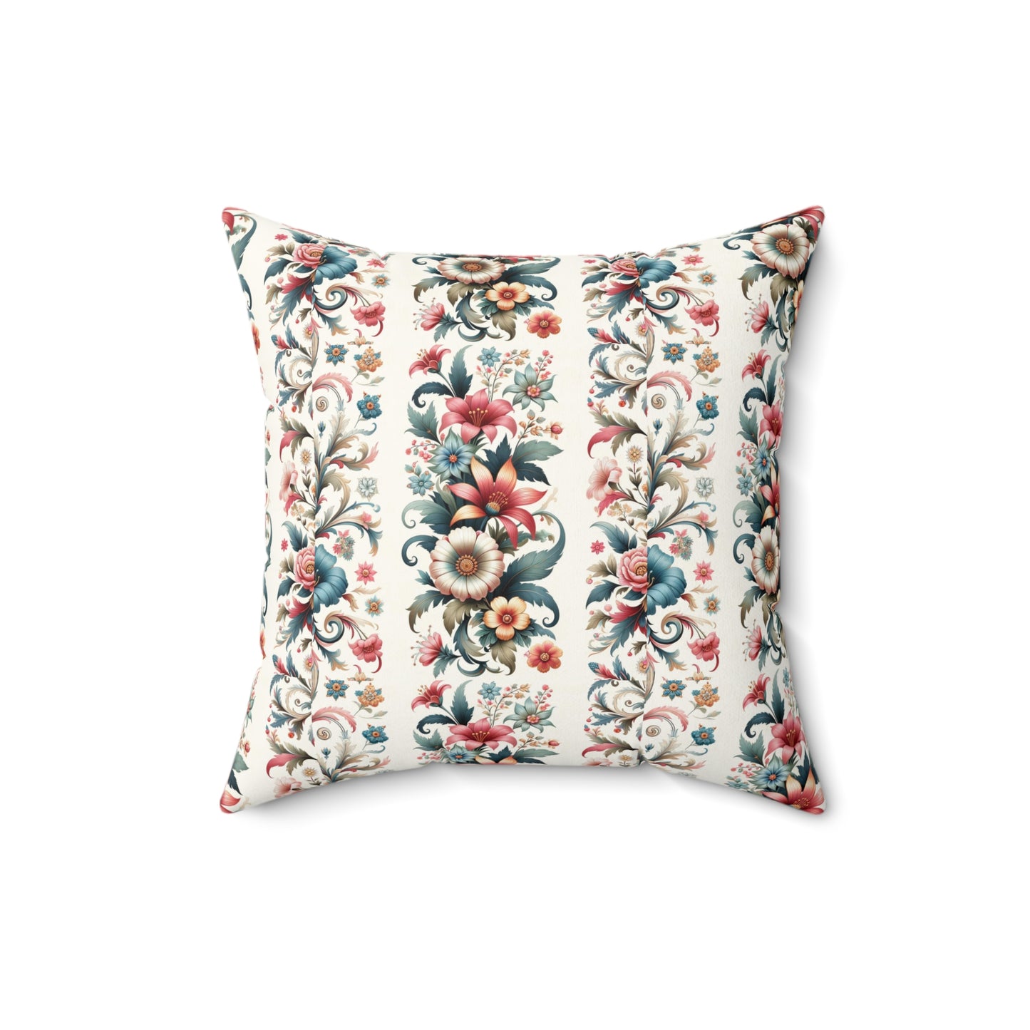 Garden Whisper: Delicate Floral Medley Square Pillow Design