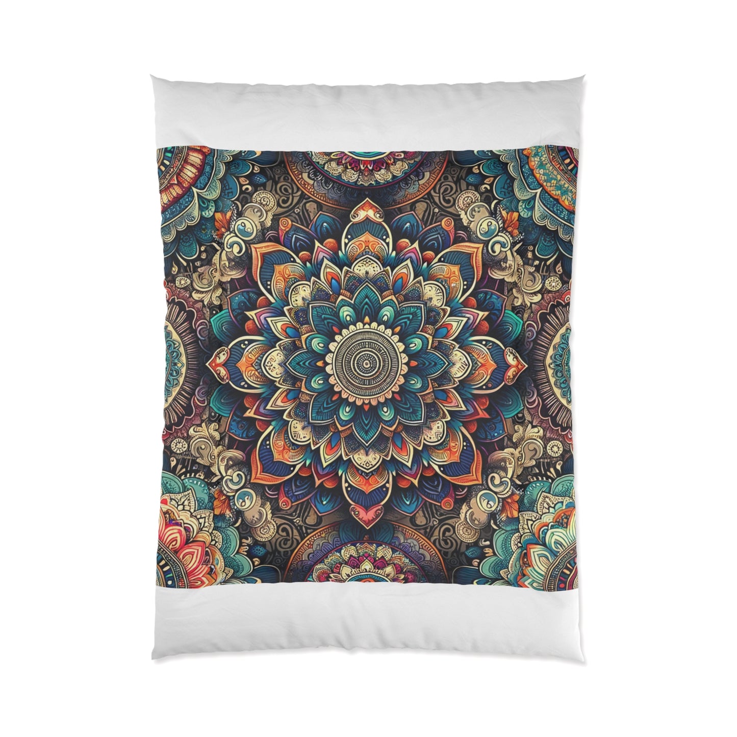 Enchanted Bohemian Mandala Comforter - Spiritual Elegance in Vibrant Hues