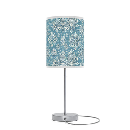 Frosty Elegance Table Lamp with Winter Wonderland Pattern