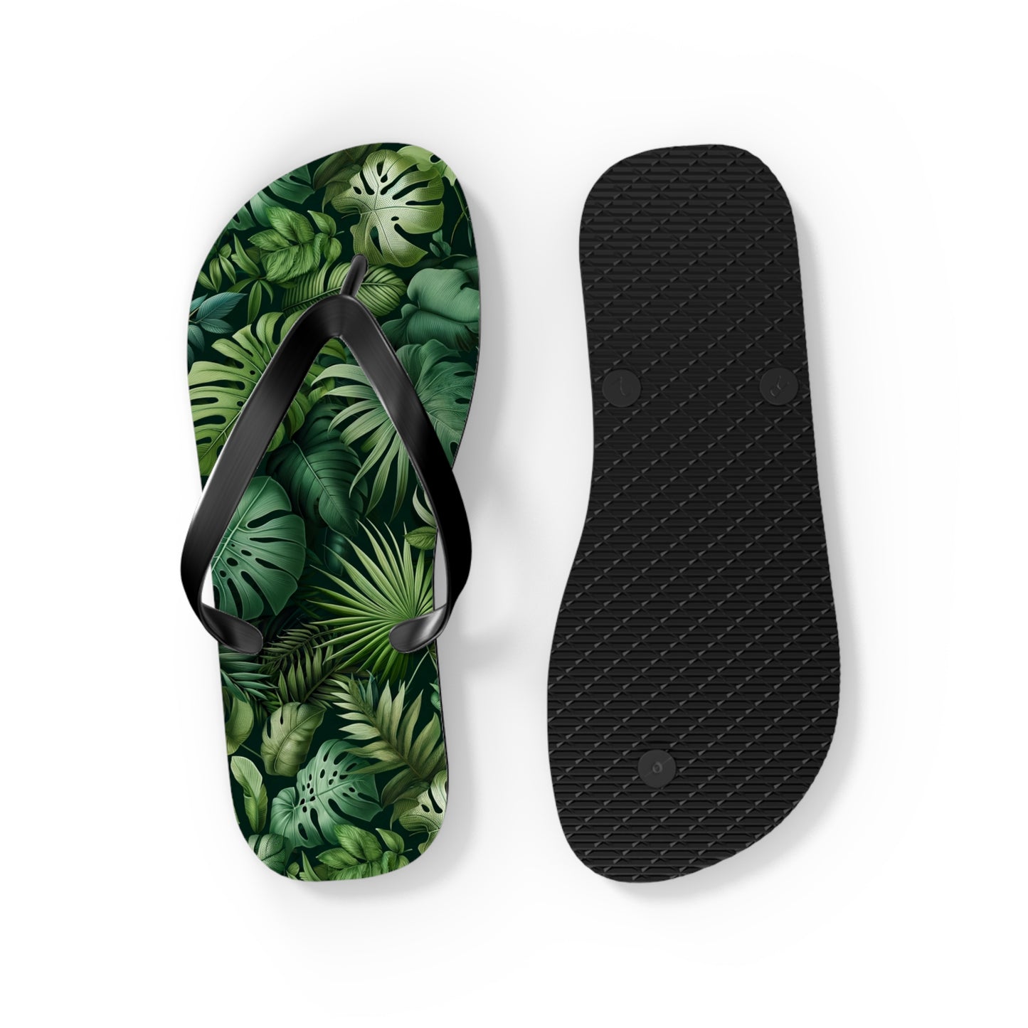 Tropical Jungle Foliage Flip Flops - Lush and Exotic Footwear