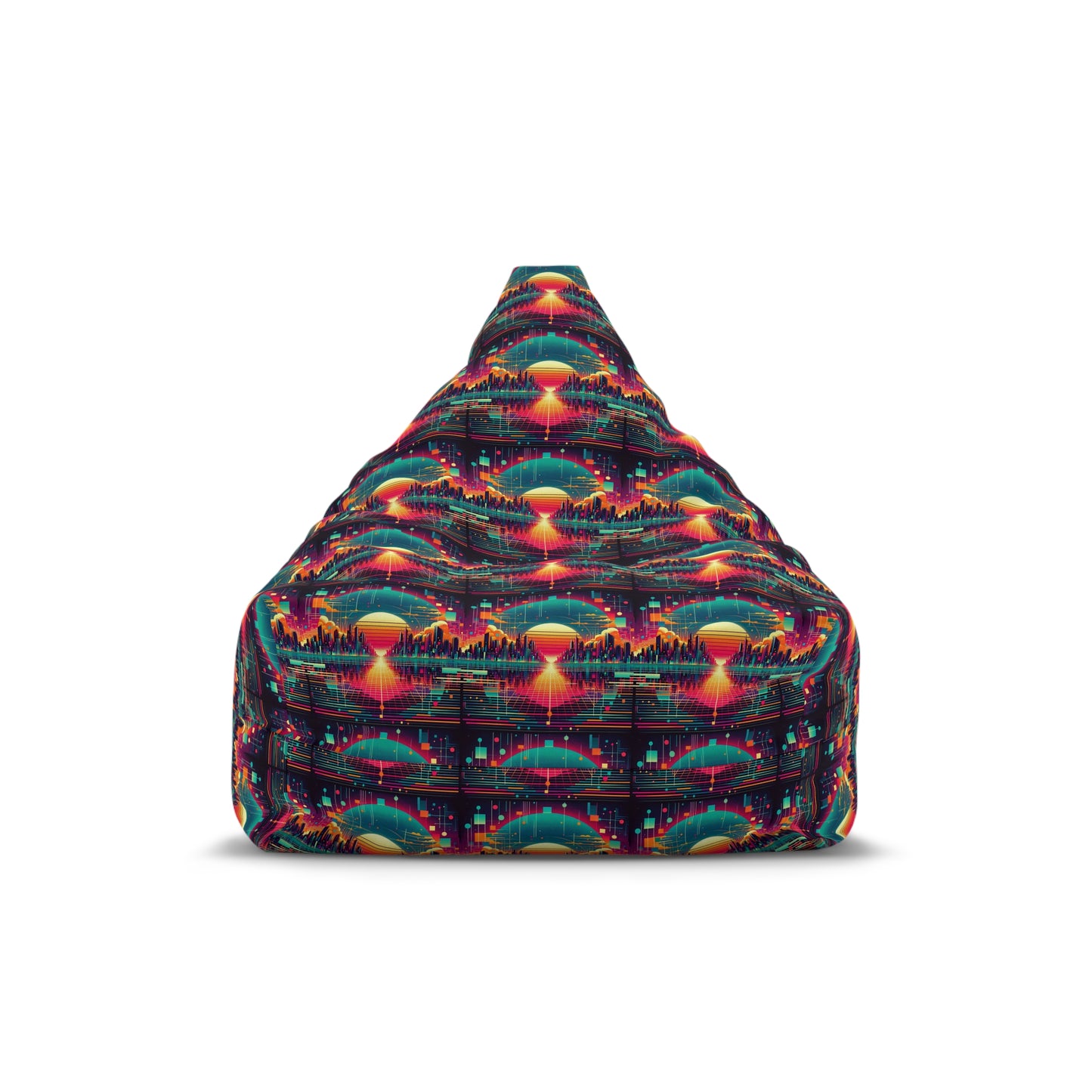 Sunset Metropolis Pixel Bean Bag Chair Cover