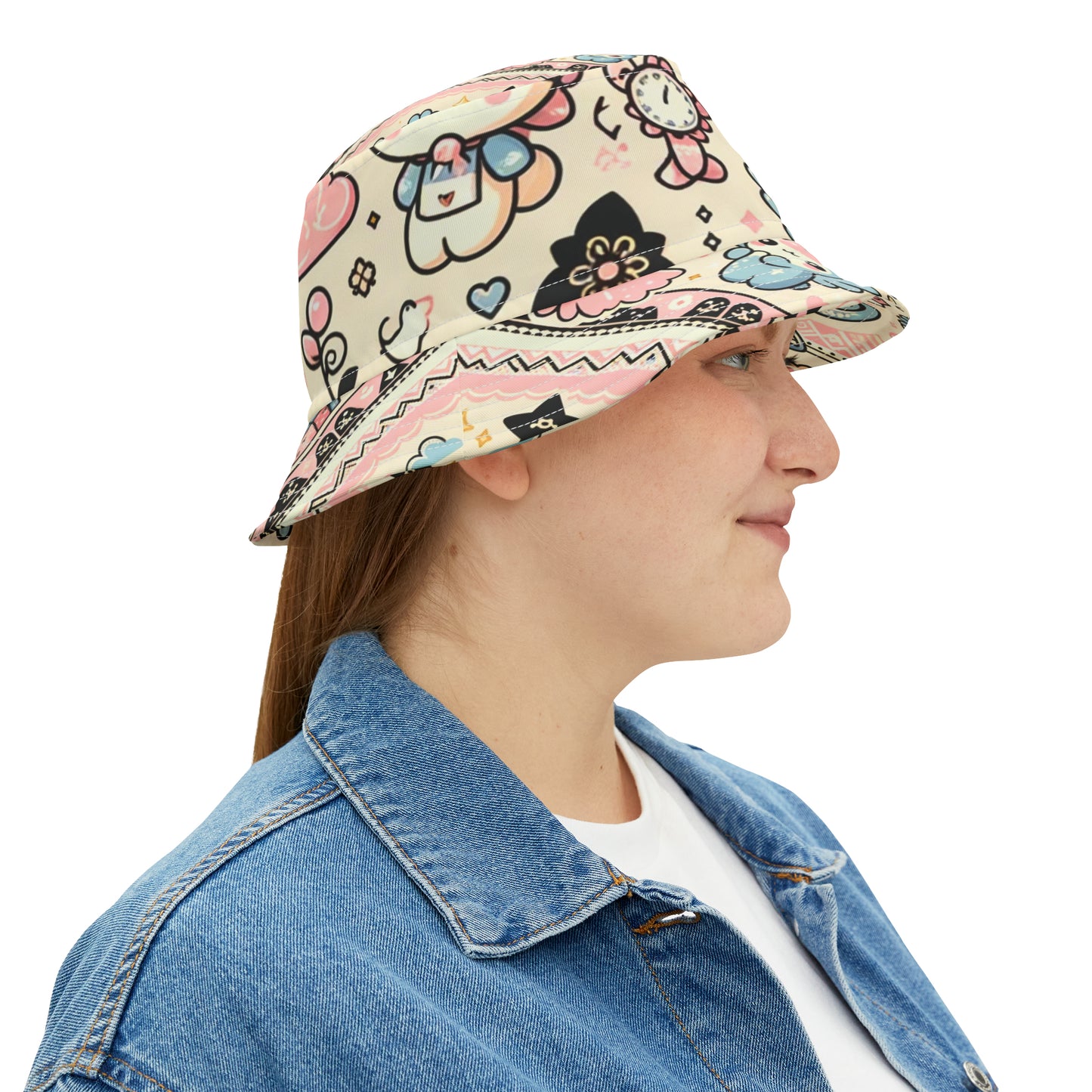"Kawaii Charm" Pastel Wonderland Bucket Hat
