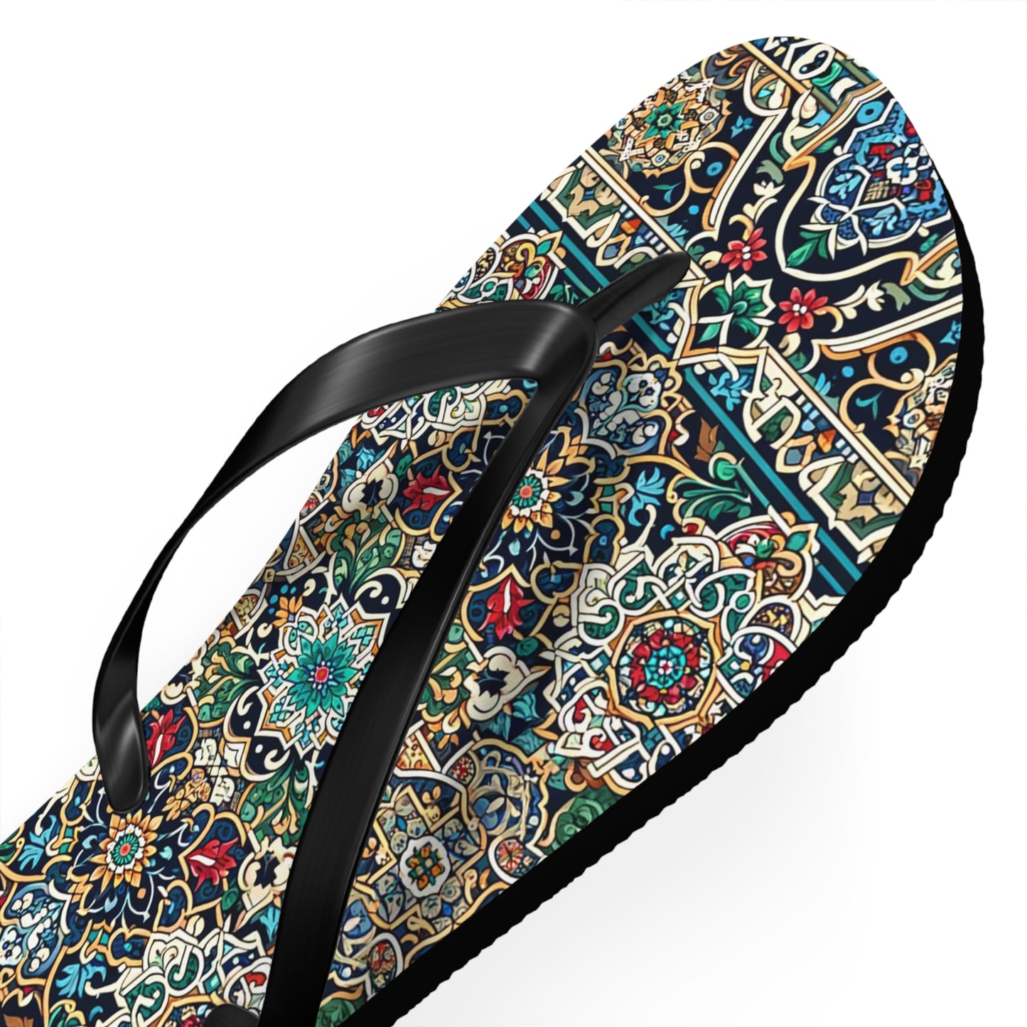 Majestic Marrakech Moroccan Tile Flip Flops - Exquisite Cultural Elegance