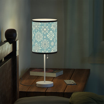 Frosty Elegance Table Lamp with Winter Wonderland Pattern