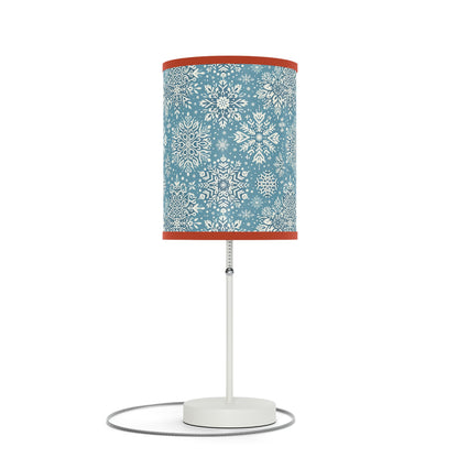 Frosty Elegance Table Lamp with Winter Wonderland Pattern