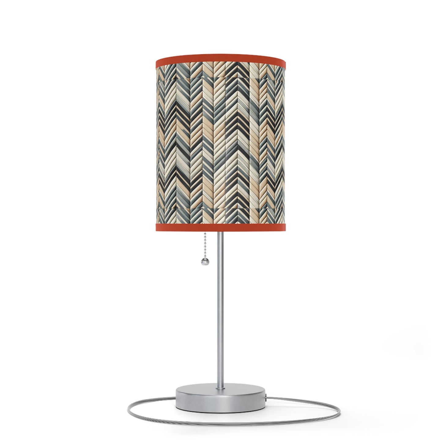 Elegant Weave Table Lamp with Classic Herringbone Pattern