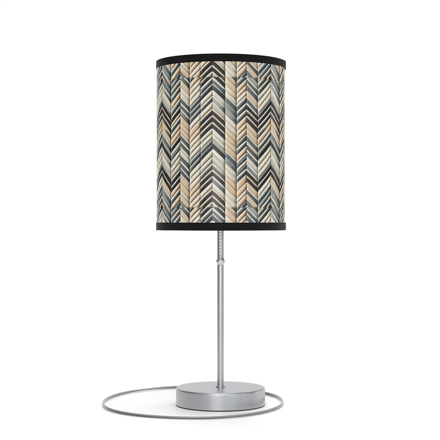 Elegant Weave Table Lamp with Classic Herringbone Pattern