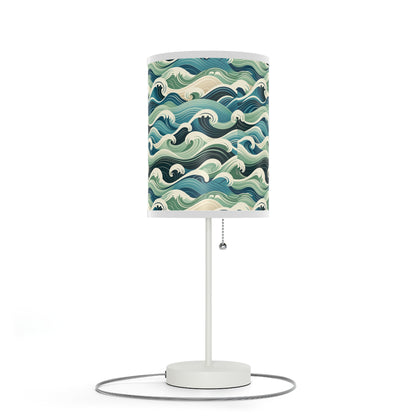 Ocean Serenity Table Lamp with High-Resolution Wave Pattern