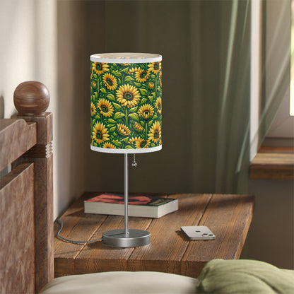 Sunny Blossom Table Lamp with Sunflower Field Pattern