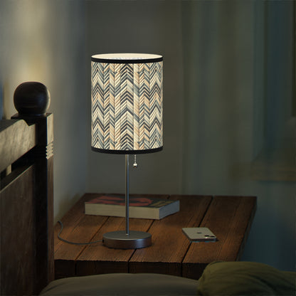 Elegant Weave Table Lamp with Classic Herringbone Pattern