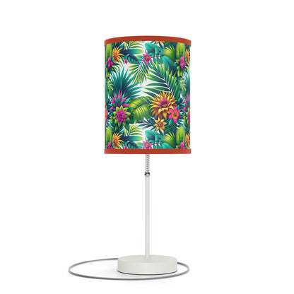 Island Breeze Table Lamp with Tropical Paradise Pattern