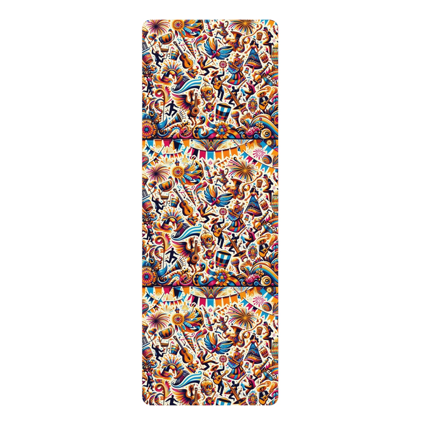 Festival Joy Yoga Mat - Colorful Celebration-Inspired Microfiber Design