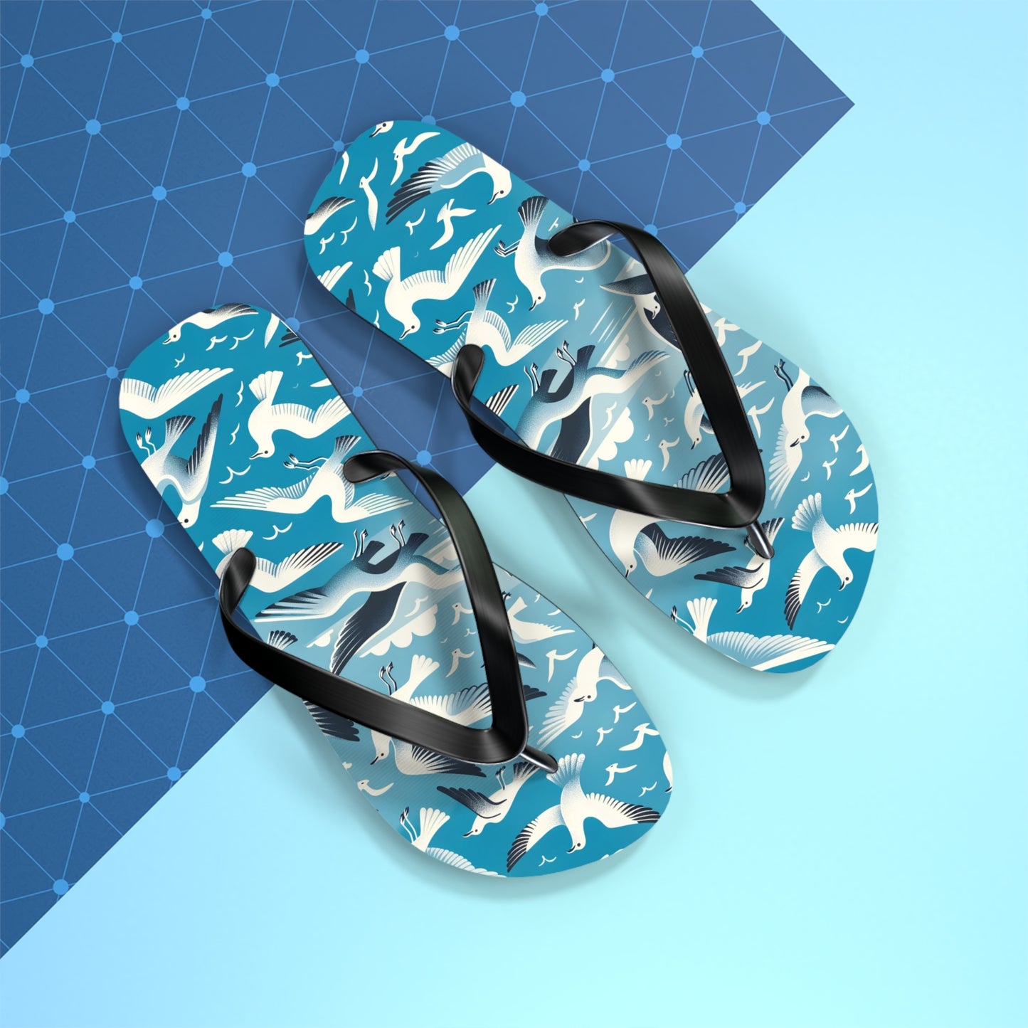 Seaside Breeze Seagull Flip Flops - Airy and Playful Coastal Footwear