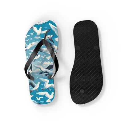 Seaside Breeze Seagull Flip Flops - Airy and Playful Coastal Footwear