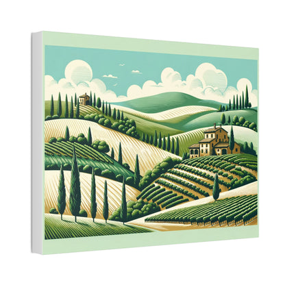 Tuscan Serenity Canvas Art - Idyllic Countryside Landscape