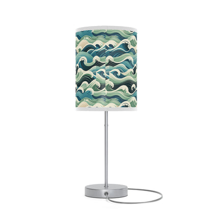 Ocean Serenity Table Lamp with High-Resolution Wave Pattern