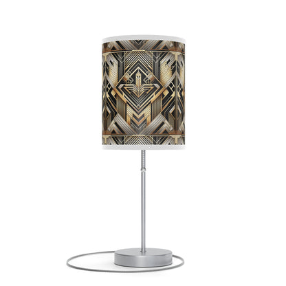 Deco Elegance Table Lamp with Art Deco-Inspired Pattern