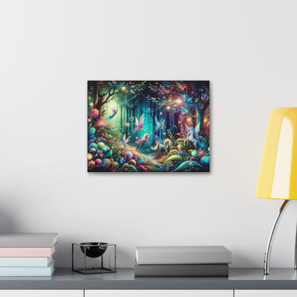 Enchanted Forest Dreamscape Canvas Art - Magical Creatures & Ethereal Lighting